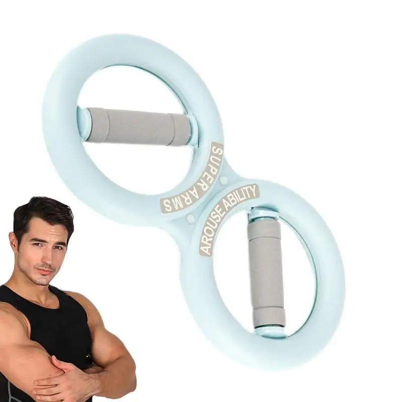 

Forearm Strengthener Figure 8 Shape Ergonomic Easy To Carry Steel Spring Resistance Design Foam Cover Comfortable Non-Slip