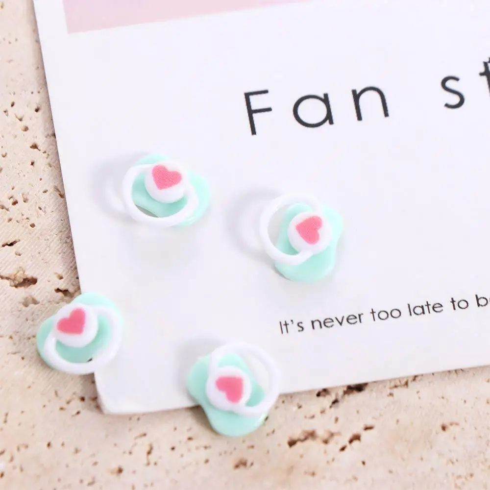 4Pcs Pacifier Model Mini Doll Pacifier Plastic Miniature BJD Doll Dummy Pacifier Cute Pink/Blue Doll Pacifier Accessories