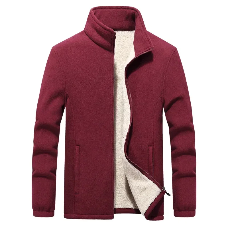 Plus Size 8XL 9XL Men’s Sherpa Lined Hiking Camping Jacket Polar Fleece Full-zip Warm Thick Winter Casual Parkas Coats Outwear 5
