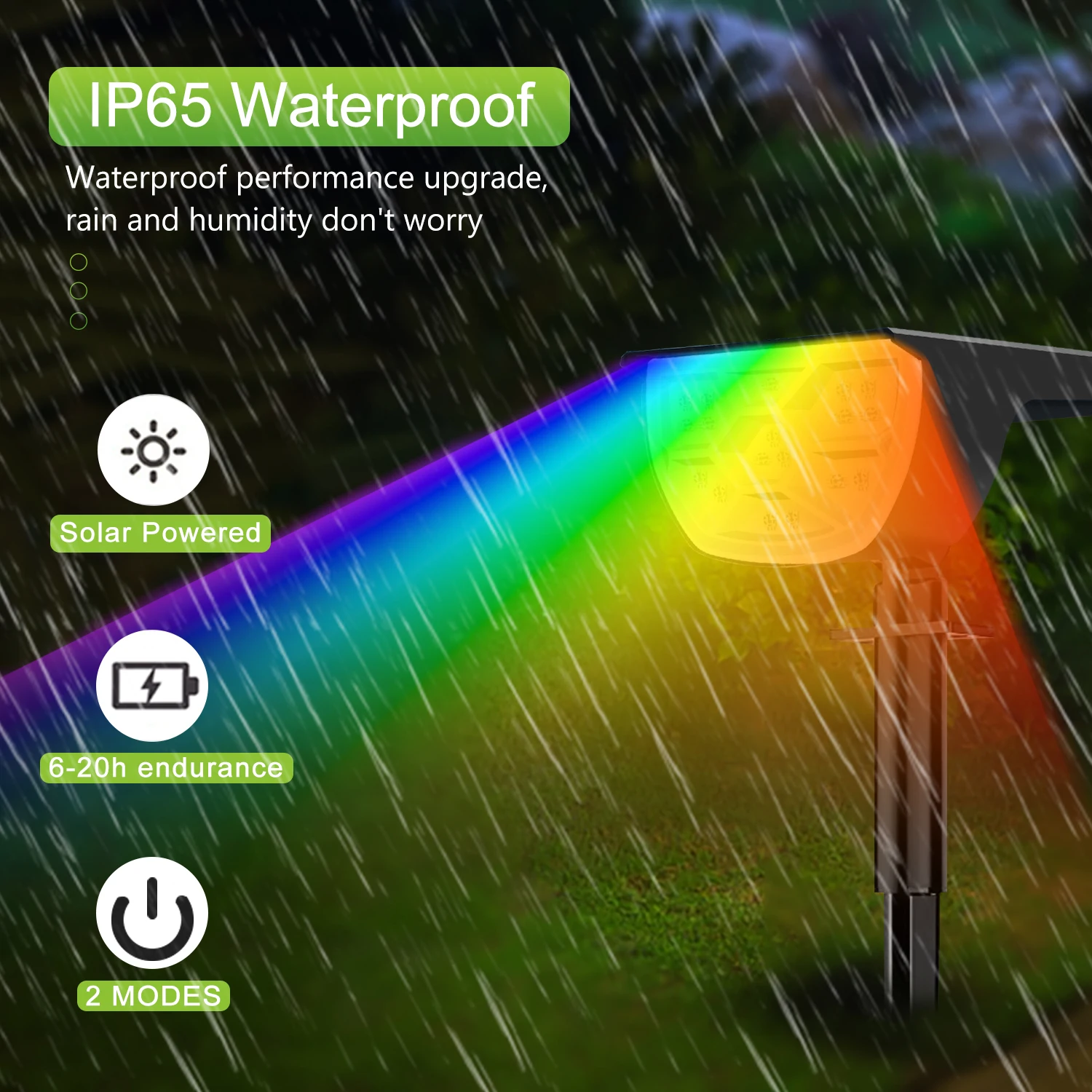 20/18LEDs RGB Solar Light Outdoors Landscape Spotlights Color Changing 2 In 1 Wireless Waterproof Solar Wall Lamp Patio Garden