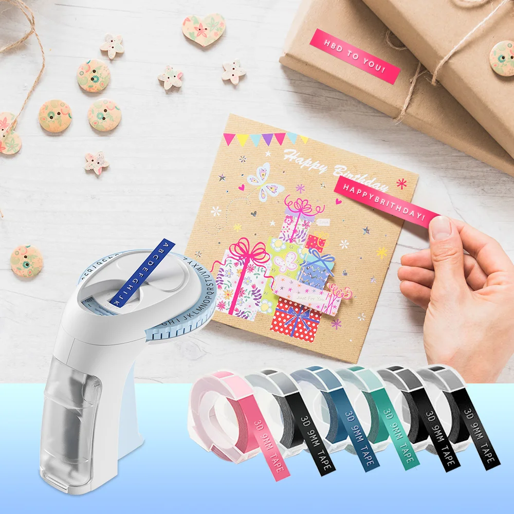 Omega S 3d Embosser Handheld Label Machine With 6 Rolls Tapes Manual