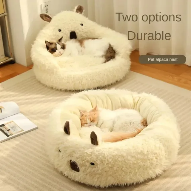 Bed Cats for Winter Warm Houses and Habitats House Accessories Kitten Cushions Beds Dog Puppy Accessory Pet Supplies Mat Goods 2
