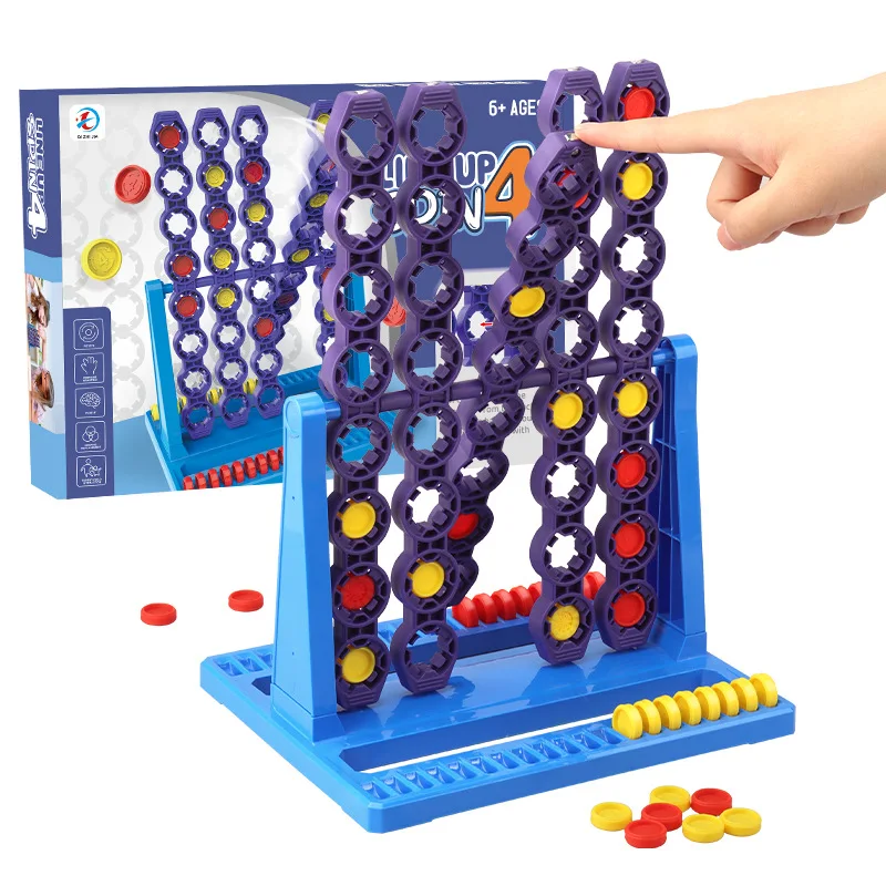 Connect 4 In A Line Board Game Four In Row Rotating Chessboard Funny Family Parent-child Interaction Toys for Kids Adults