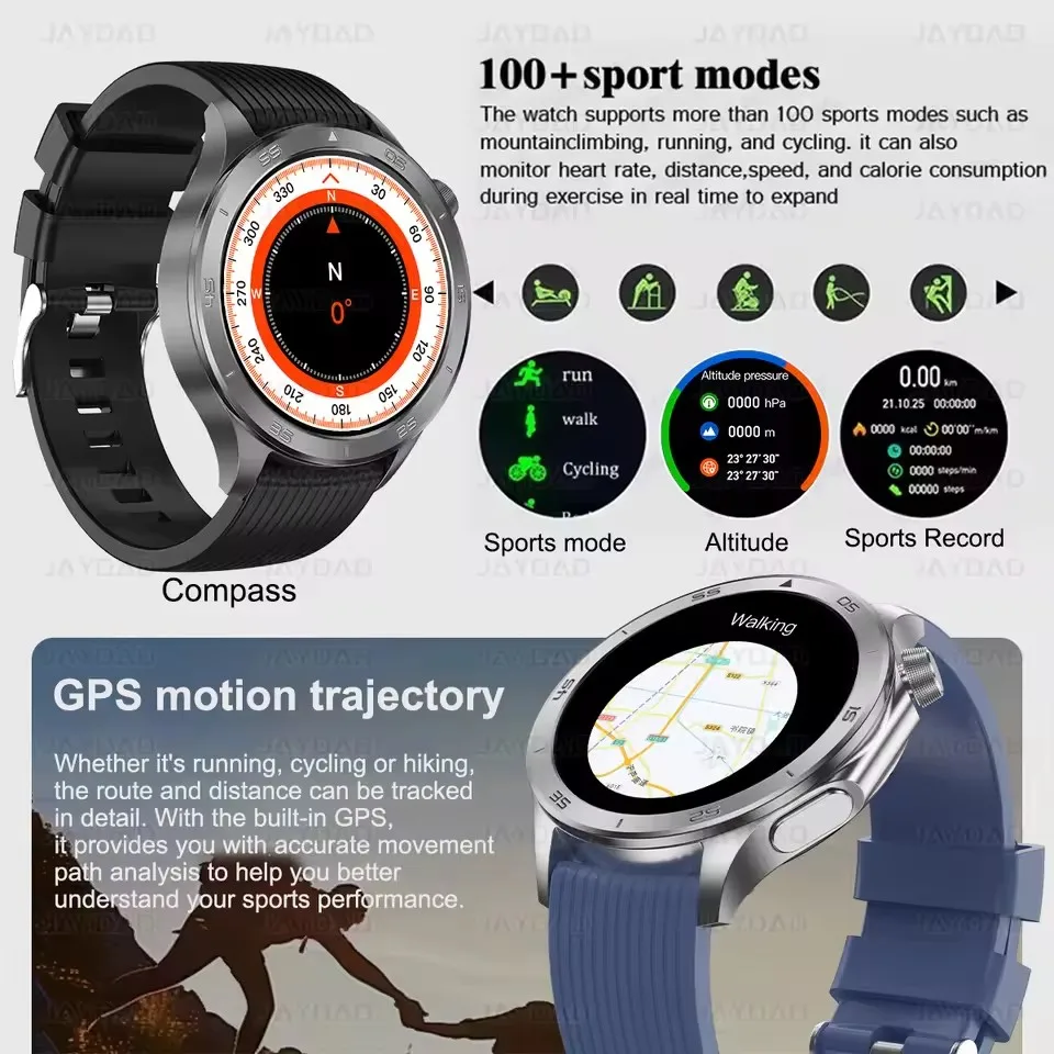 2025 New For OPPO Watch X2 Smart Watch Men GPS Compass AMOLED HD Screen NFC Bluetooth Call Heart Rate IP68 Waterproof Smartwatch 4