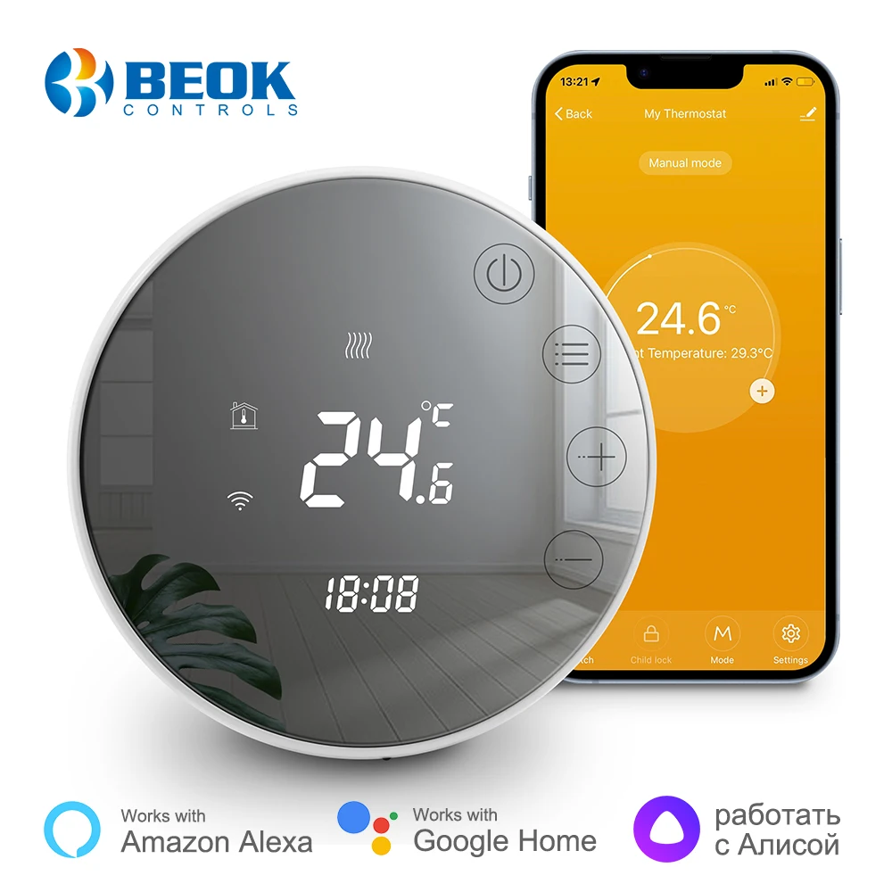 Beok Thermostat intelligent Wifi Tuya pour chauffage au sol