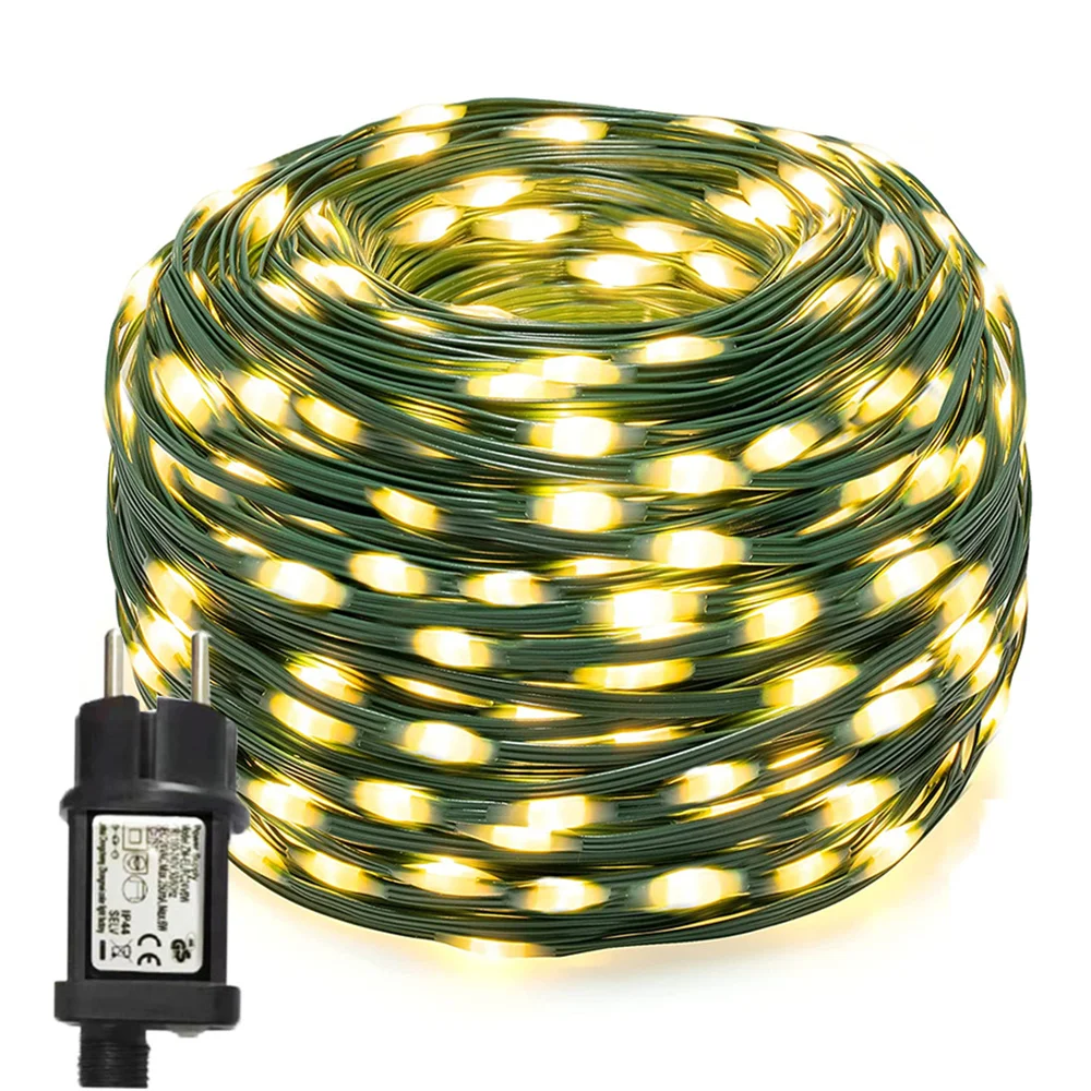 

10/20/50/100M Christmas Decoration PVC Copper Wire String Lights Garland Outdoor Tube Rope Fairy Light for Patio Trees Wedding