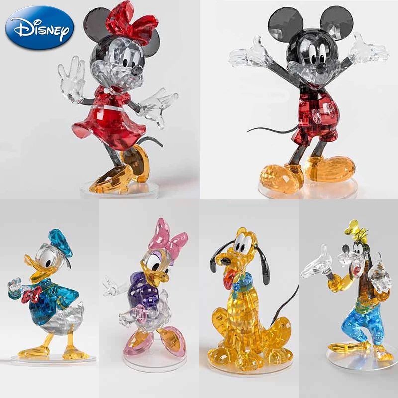 

Disney Crystal Mickey Mouse Minnie Building Blocks Toy Cartoon Mini Anime Figures Model Bricks Accessories Children Toys Gifts