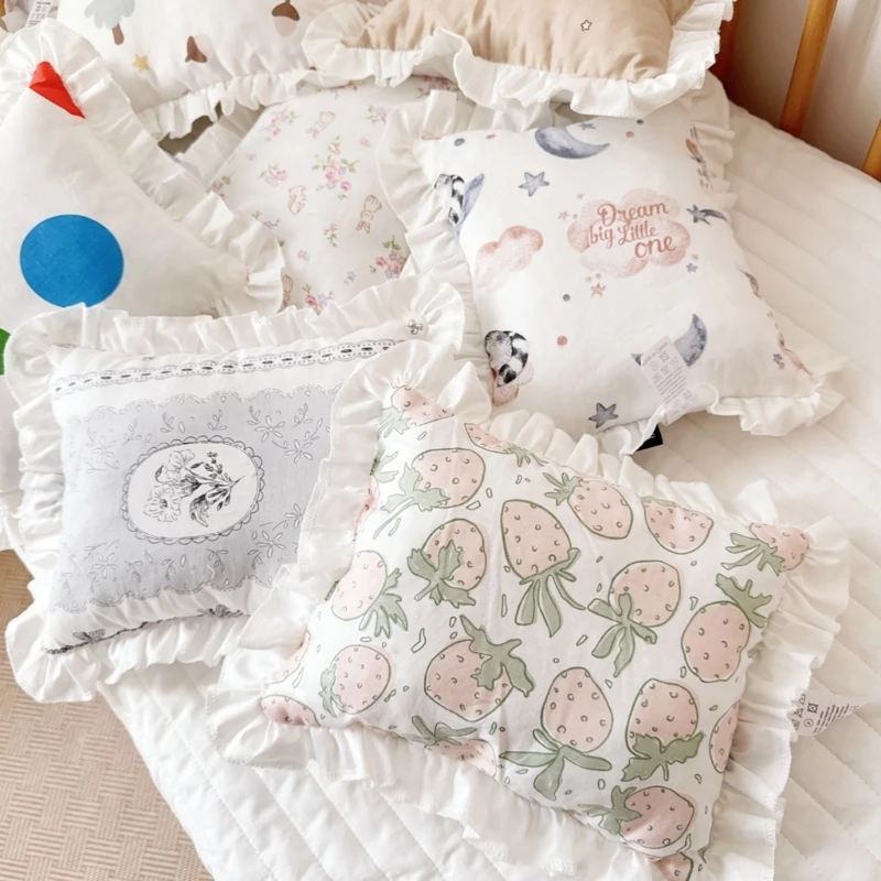 

Printed Baby Pillow for Newborns Soft & Comfortable Sleep Support Cushion Comfortable Cotton Nursing Pillows Pad