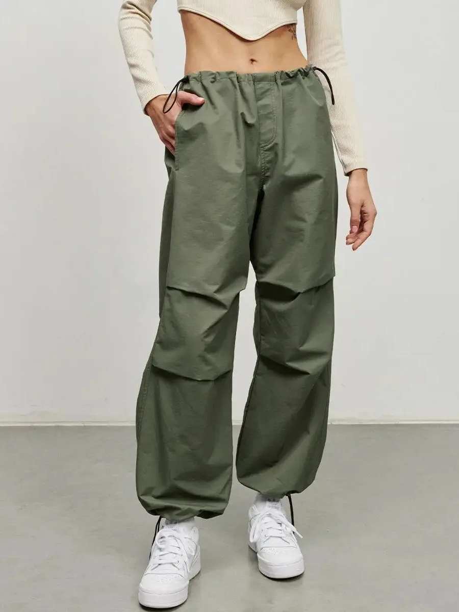 Bornladies Women's Chic Loose Cotton Pants Drawstring Ankle Cuffed Casual Long  American Style  Trousers New Autumn Winte