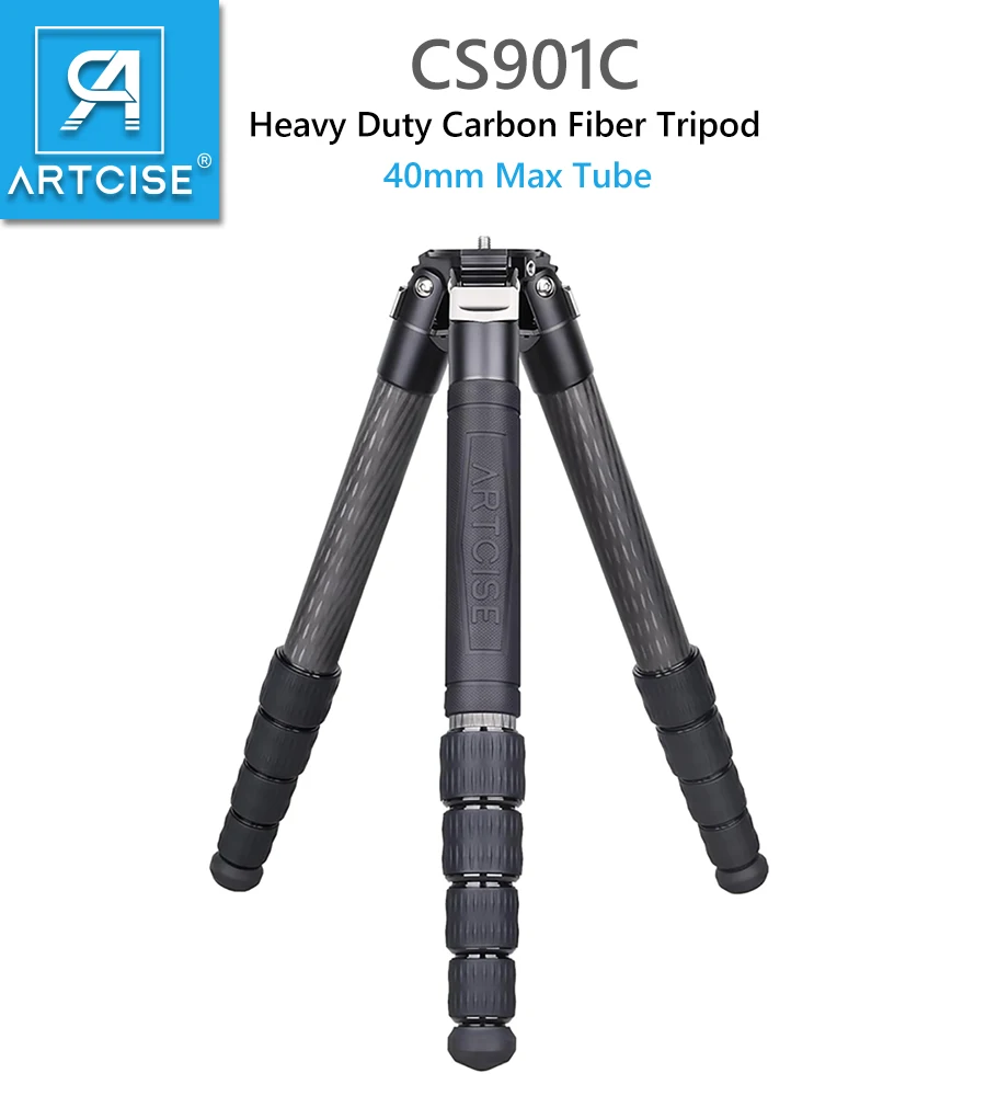 Description Picture 2 of itemCS901C Professional Heavy Duty Carbon Fiber Tripod Monopod 40mm Tube Compact Travel Camera Stand for DSLR Camcorder Load 40kg