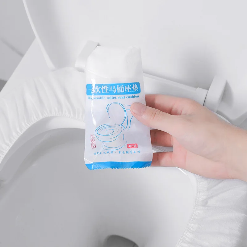 Disposable Toilet Cushion Travel Portable Toilet Sticker Cushion Paper Non-Woven Waterproof Universal Toilet Cover #2582