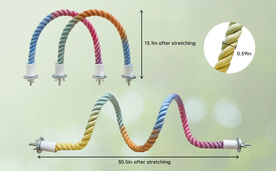two 13.1-inch ropes and one 30.5-inch rope