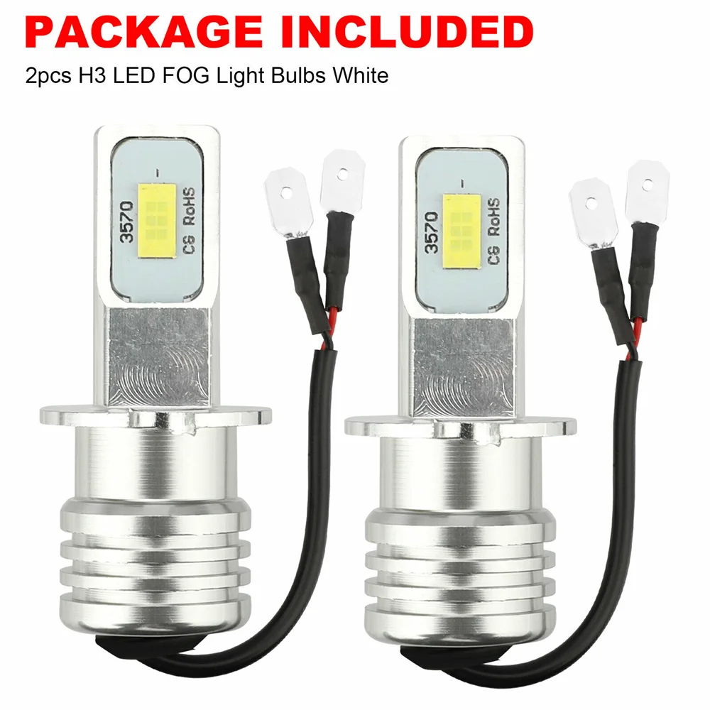 LED Headlight LED Bulb LED Light Fog and Headlight Bulbs 2x H3 LED Headlight Bulbs Kit 80W Super White 3570 6000K 3000K Canbus Error Free CAR DOWN LIGHT Auto Lights 12V 24V