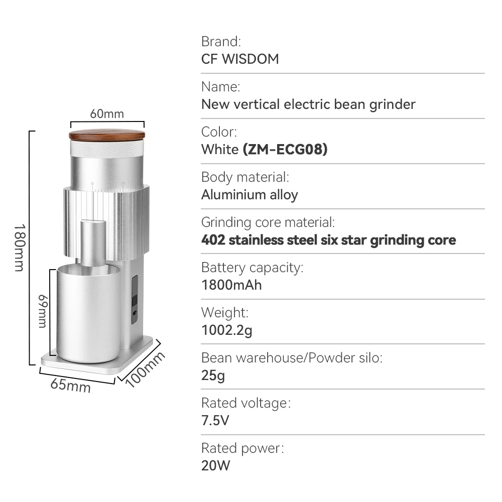 CF WISDOM مطحنة القهوة الكهربائية المحمولة الجديدة...