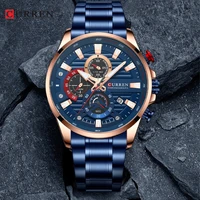 Gurren 8415 Men's Minimalist Six-hand Quartz Watch, Water-resistant Calendar Business Wristwatch