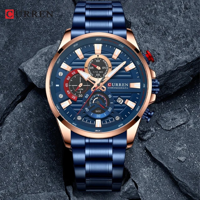 Gurren 8415 Men's Minimalist Six-hand Quartz Watch, Water-resistant Calendar Business Wristwatch