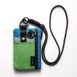 RFID Blocking Tactical Wallet with Lanyard - Durable EDC Pouch for Outdoor and Camping Essentials (Light green)