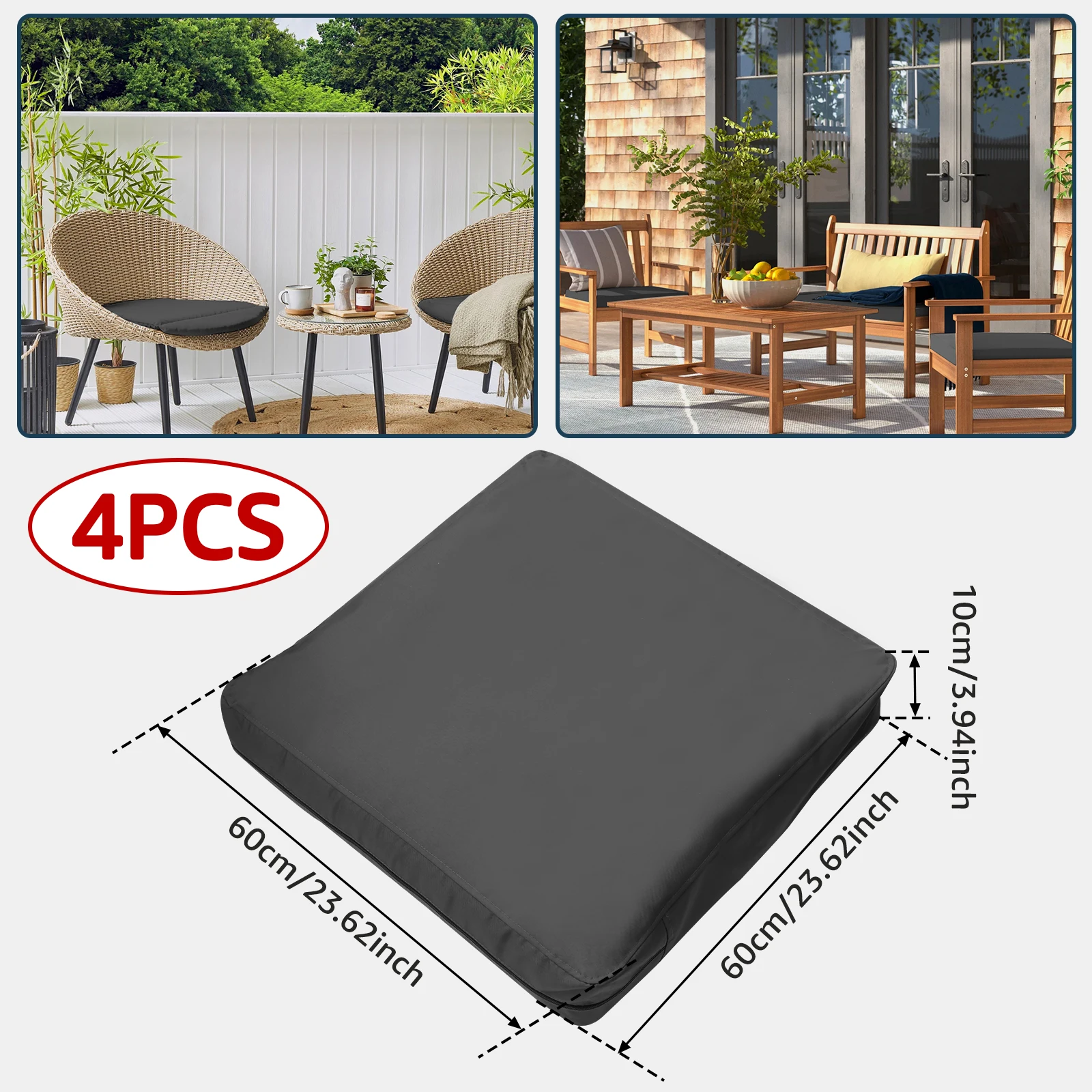 Cushion Covers Outdoor Seat Cushions 50x50 4Pcs Waterproof Sofa
