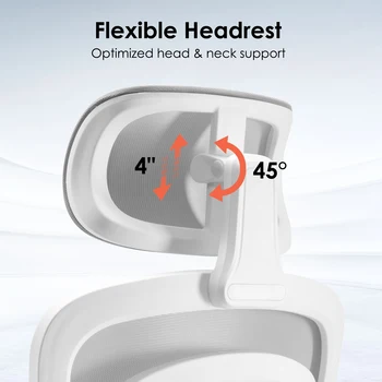 Farini Ergonomic Office Chair, Desk Chair with Headrest and Lumbar Support, High Back Swivel Home Office Chair with Headrest 5