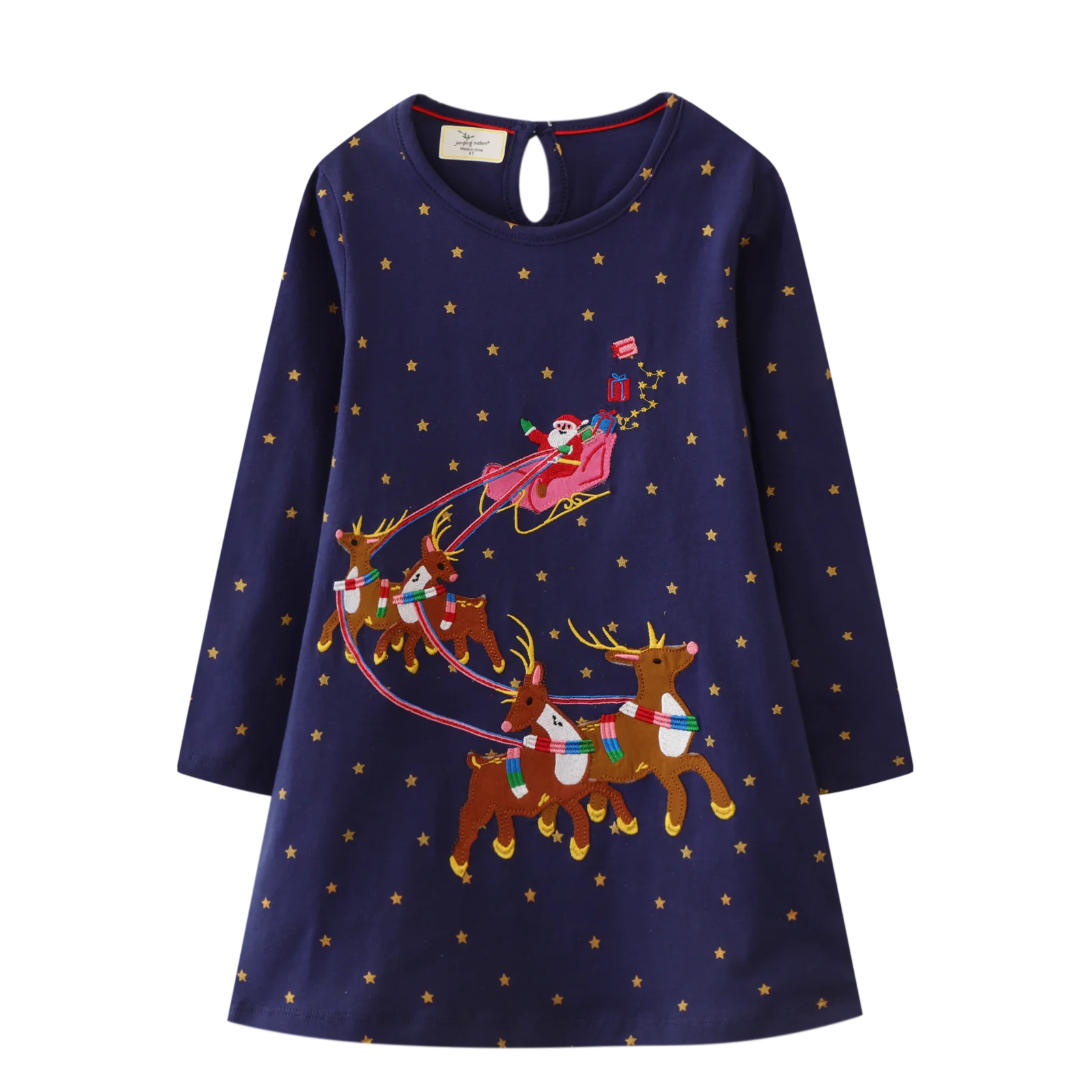 Rainbow Dress Girls Cotton Rainbow Long Sleeve Dress Girl Long