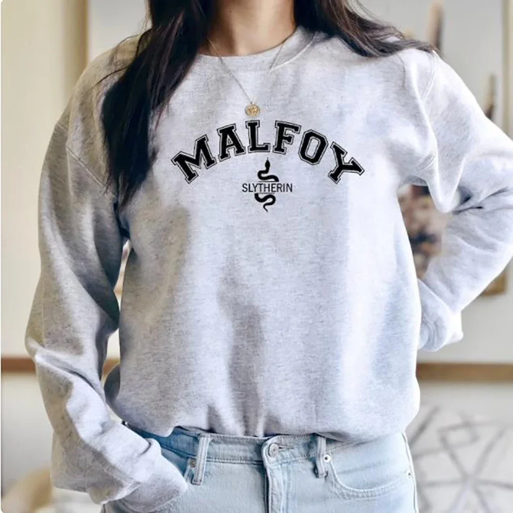 Malfoy Sweatshirt House Sweatshirts Dark Academia Crewneck College Sweatshirt Unisex Long Sleeve Pullover Autumn Winter Hoodies 3