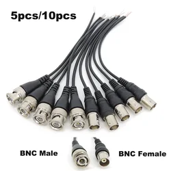 Welding free BNC male female connector Pure copper jumper Q9 head monitoring coaxial signal video cable with tail wire 19cm J17