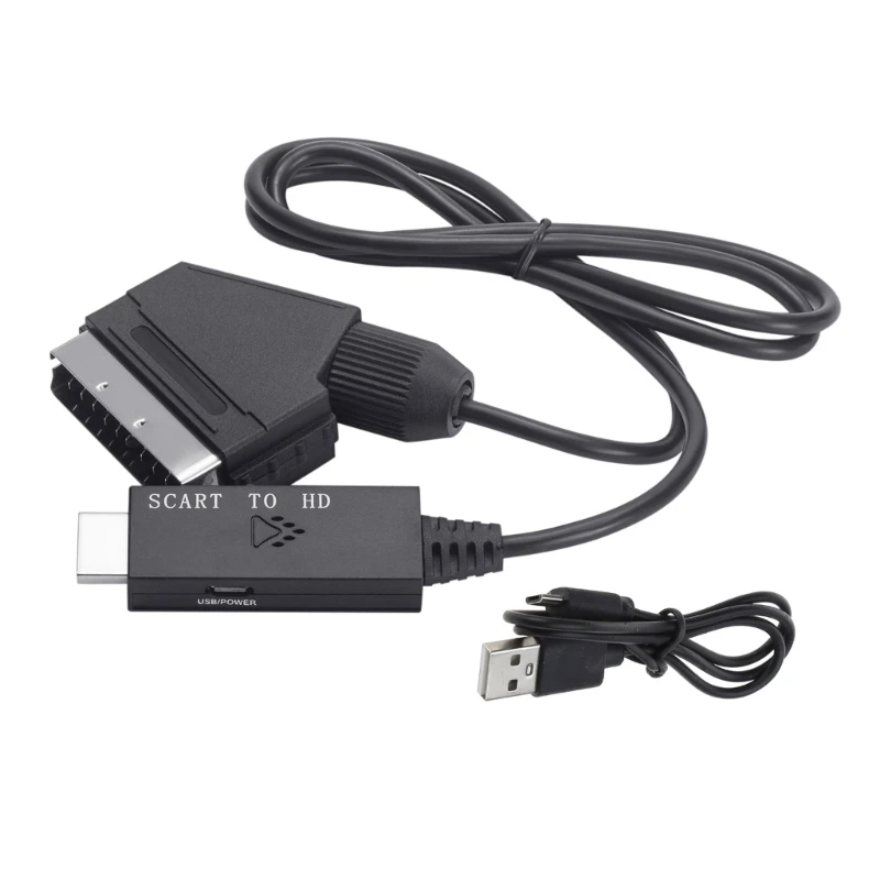 Cavo Convertitore Da Scart A Compatibile Qualità Cavo Video Scart 1080P E8Be