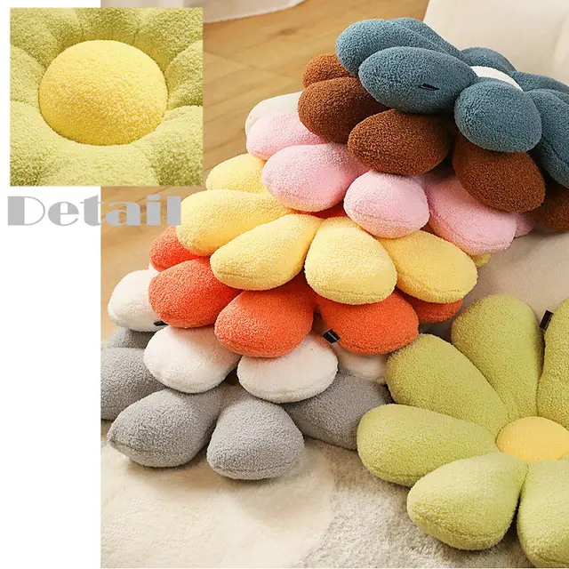 Super Soft Plush Daisy Flower Pillow Stuffed Car Seat Pillow Chair Cushion Floor Mat Room Sofa Decor Gift For Girl Room Birthday 6