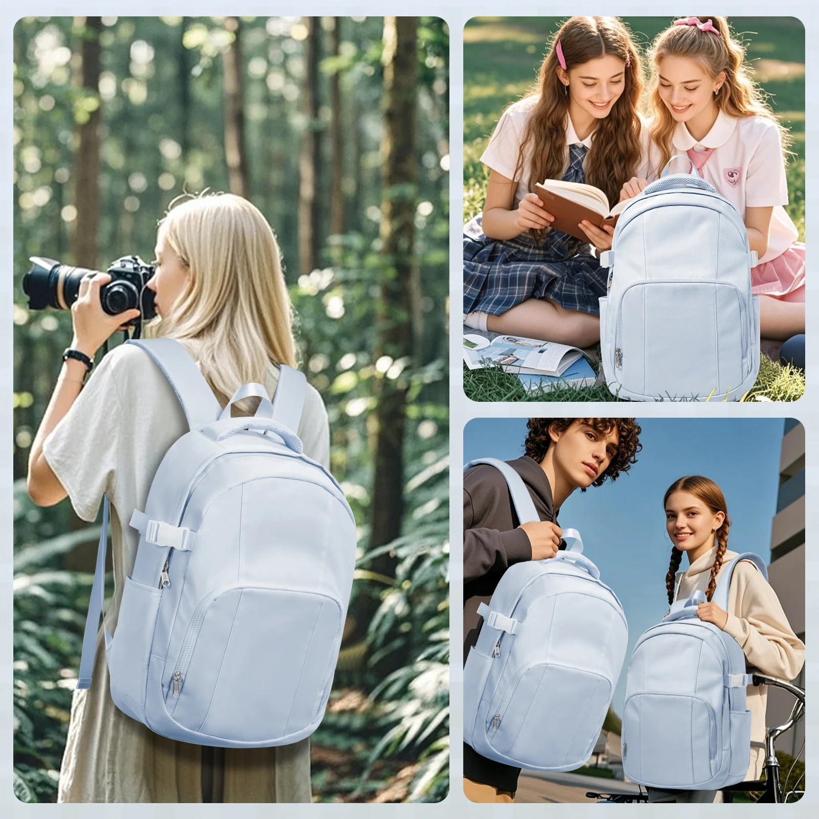 Casual Laptop Backpack for Men and Women, School Backpack for Boys and Girls, College Bookbag, Middle High School Teens Book Bag