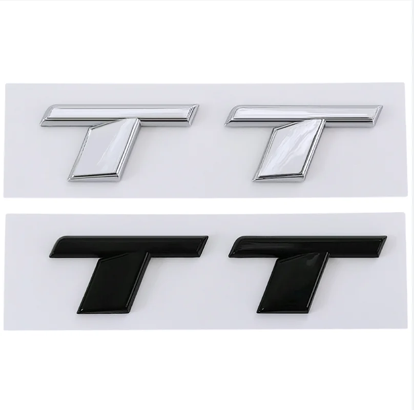 3D Abs Chrome Black Tt Logo Car Rear Trunk Emblem Badge Sticker Decalcomanie Per Audi Tt Rs Mk1 8N 8J Mk3 8S Mk2 Accessori