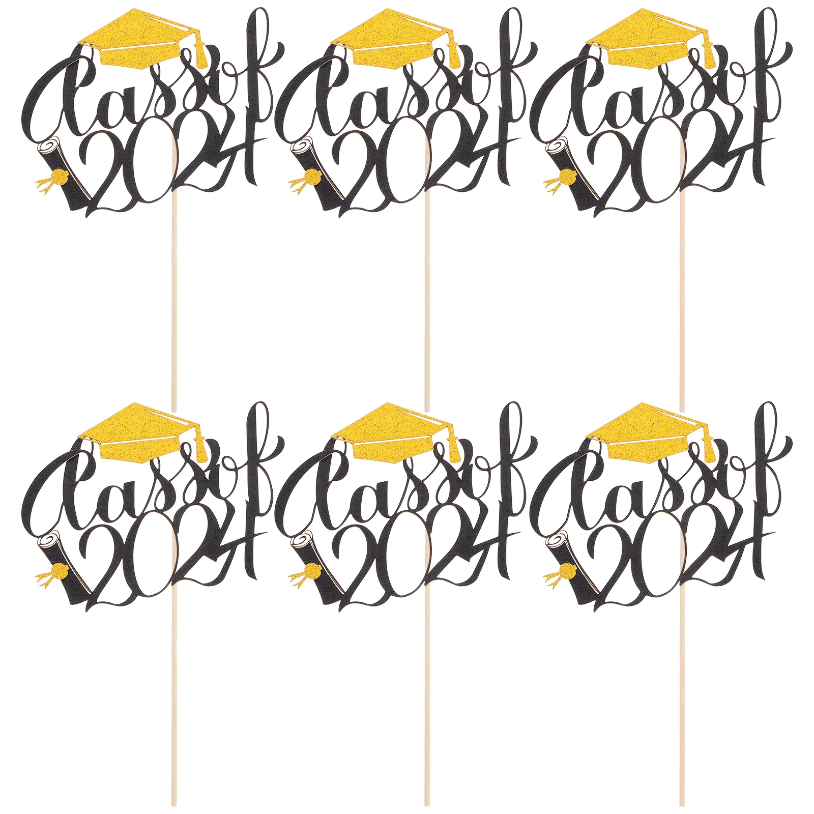 

6 Pcs Decor Graduation Season Cake Insert Dessert Picks Plug Party Supplies For Decoration Ornaments