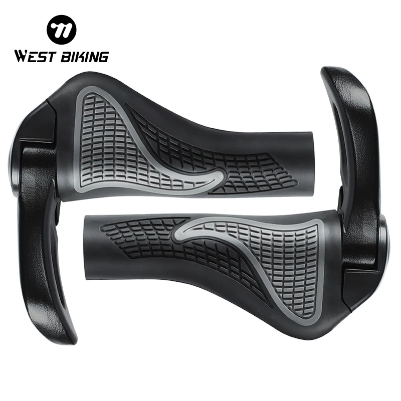 Bicycle Handlebar Grips Anti-Slip Absorber Bike Bar Ends Rubber Cover