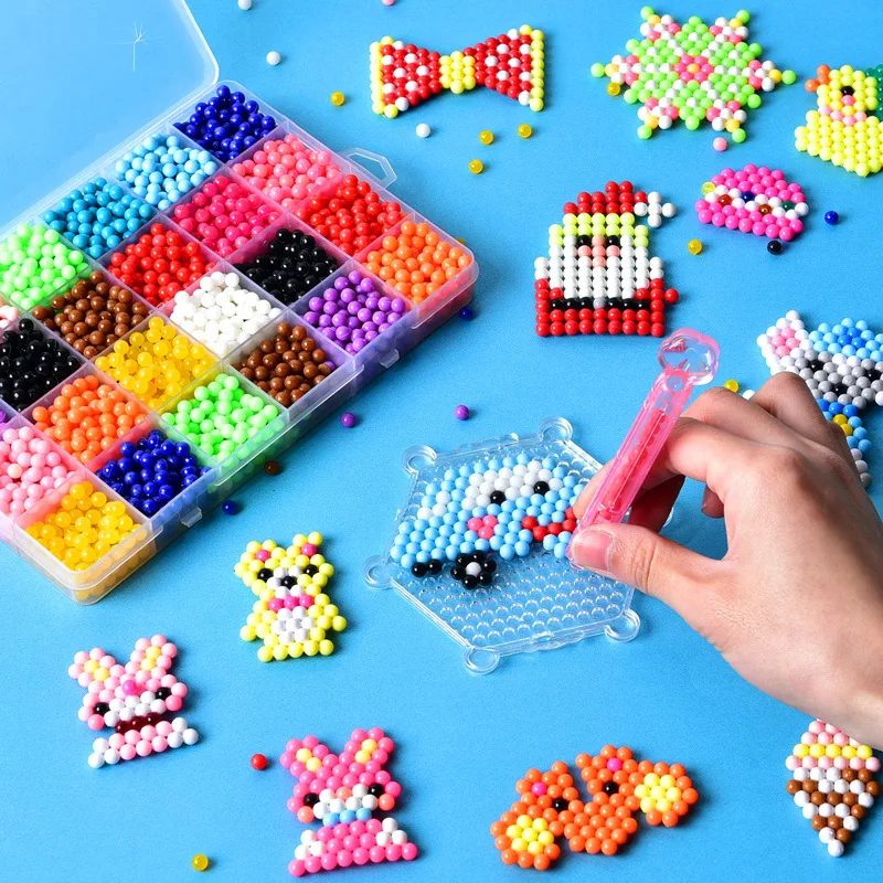 

1000Pcs/box DIY Water Spray Magic Beads Handmade Toy Set 10 Colors Crystal Beads Puzzle Craft Variety Bean Kids Educational Toys
