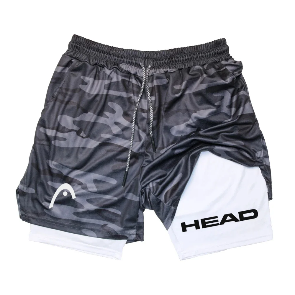 running shorts Anime Berserk Running Shorts Men Fitness Gym Training 2 in 1 Sports Shorts Quick Dry Workout Jogging Double Deck Summer