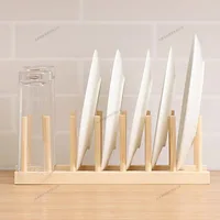 2025 DIY Locker Bamboo Drain Rack Wooden Plate Rack Dish Rack Kitchen Organizer for Plates/Cutting Boards/Plates/Cups/Pot Lid 2