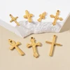 5pcs Gold Color Cross Charm Religious Jesus Pendant for DIY Earring Necklace Jewelry Making Supplies Wholesale 4