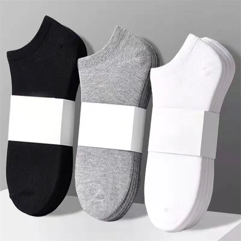 

Socks Men's Summer Solid Color Black and White Gray Boat Socks Men's and Women's Shallow Mouth Breathable Socks Low Top Socks