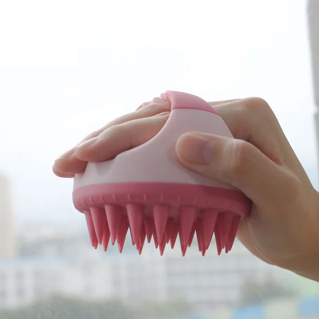 Shampoo Head Scalp Massage Brush Silicone Soft Skin Friendly Hair Washing Massager Comb SPA Massage Brush Beauty Salon Hair Tool 4