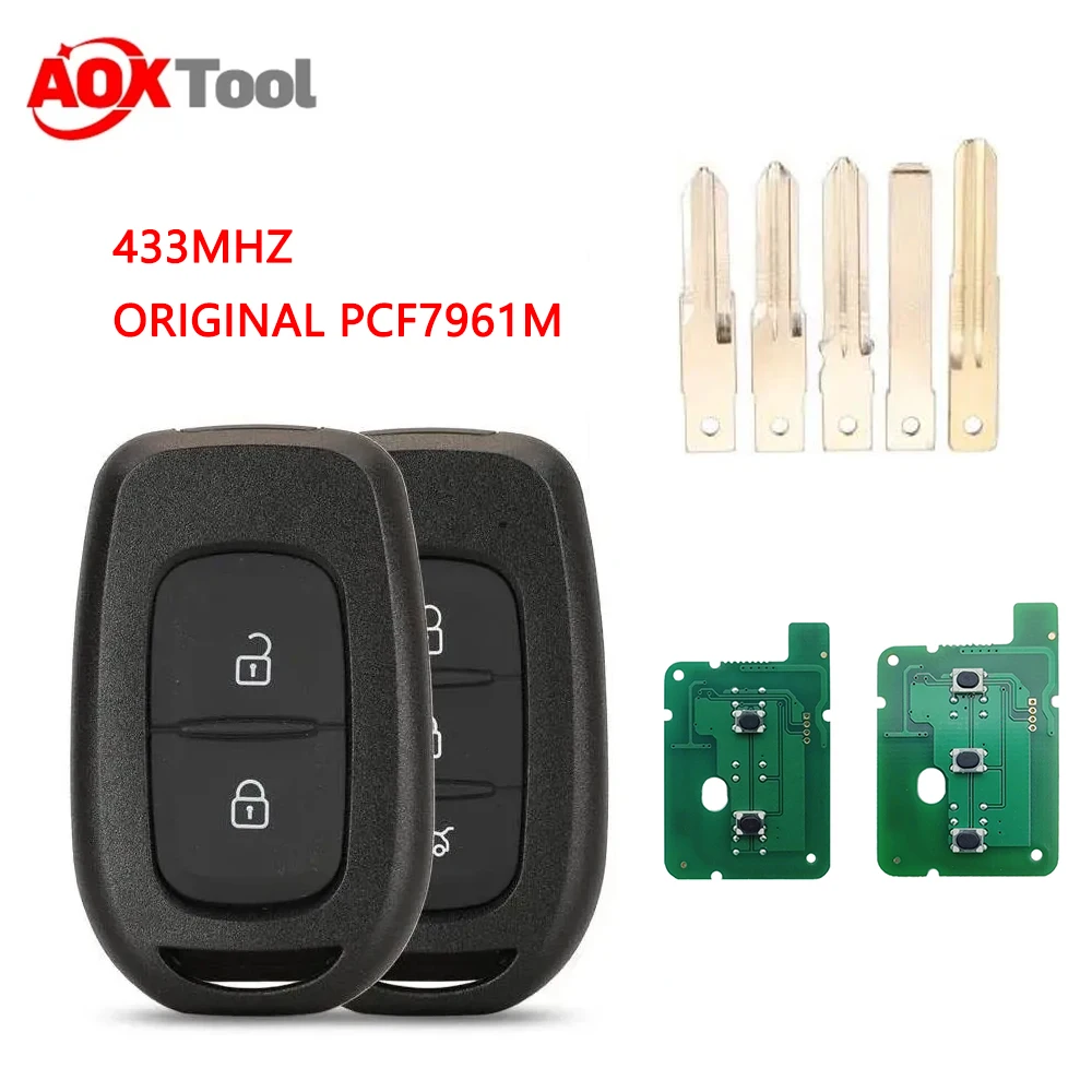 

Дистанционный ключ 2/3 кнопок 434 МГц с 4A PCF7961M/Pcf7952E чип для Renault Sandero Dacia Logan с логотипом