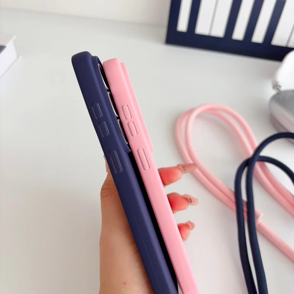 Universal Crossbody Lanyard Silicone Soft Case with Necklace Shoulder Strap - Shockproof Cover