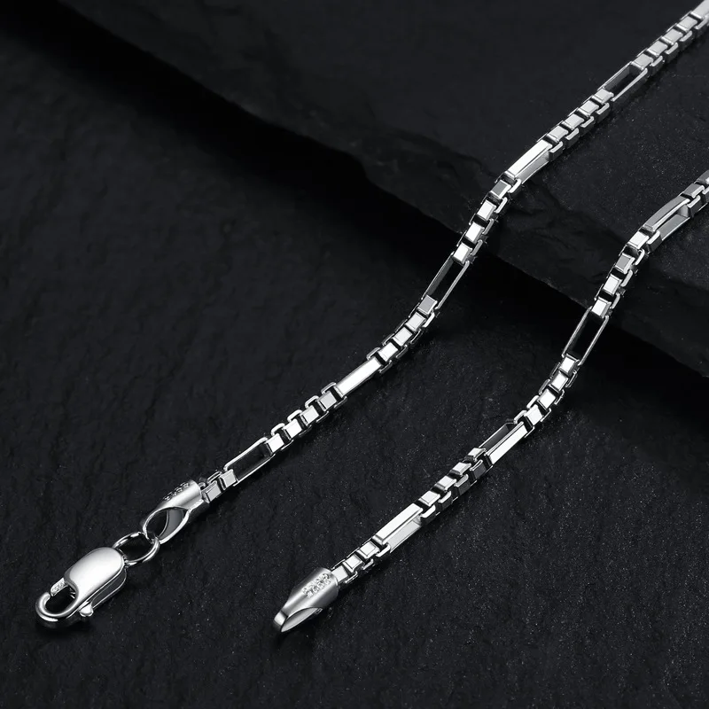 BOCAI S925 Sterling Silver Necklaces for Women Men New Fashion