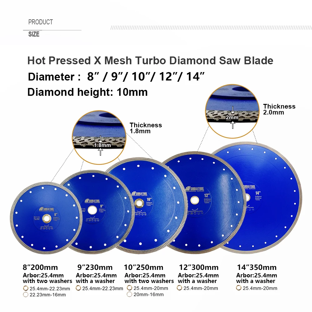 SHDIATOOL Disco De Corte De Diamante Turbo Blade 5 - Rueda De Corte