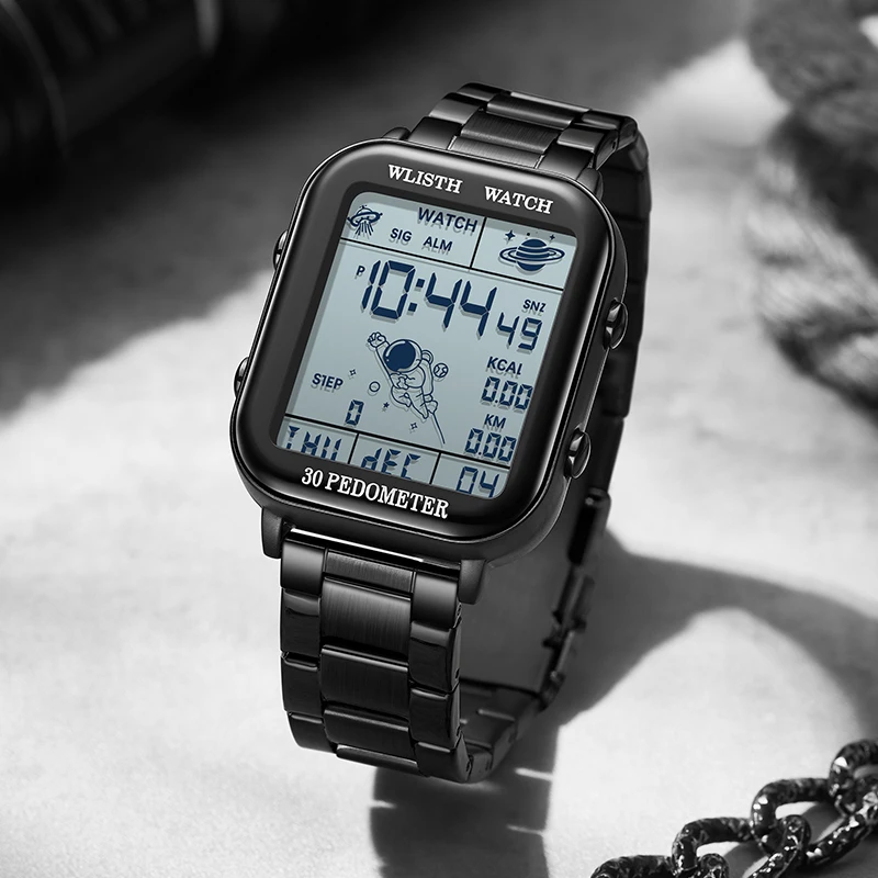 Men's Digital Sports Watch with Stopwatch, Countdown Timer, Calendar, and Pedometer
