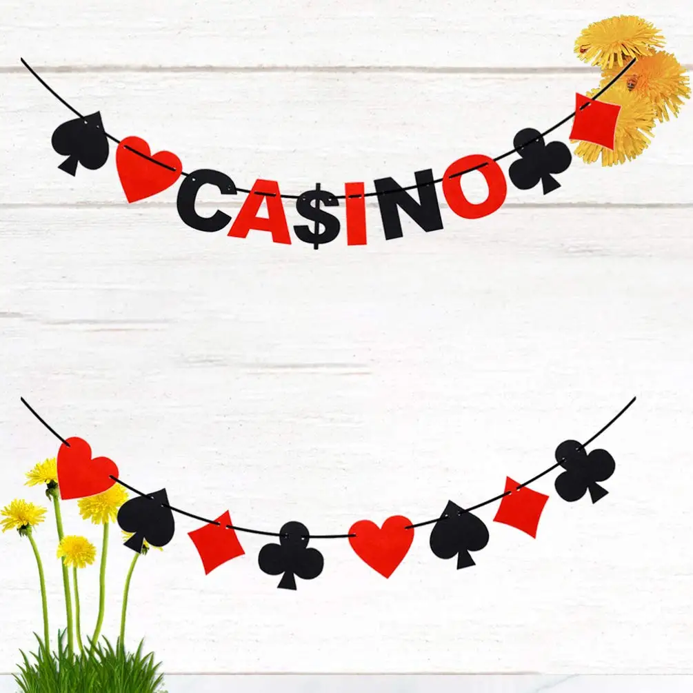 Décorations De Fête à Thème D'anniversaire De Poker De Casino, Bannière Joyeux Anniversaire De Casino, Guirlande De Poker Pour Fournitures D'événements De Poker De Nuit De Casino