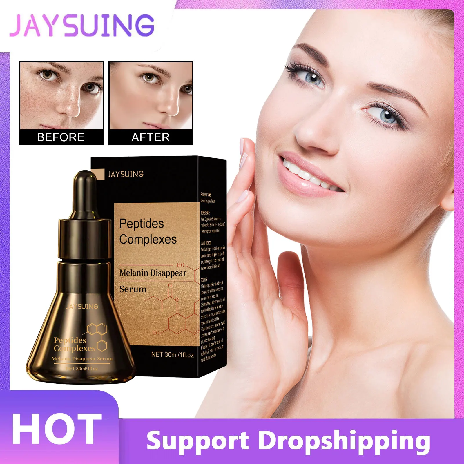 

Fade Dark Spots Serum Melanin Correcting Firming Moisturizing Anti Aging Facial Pigmention Remover Whitening Freckle Essence