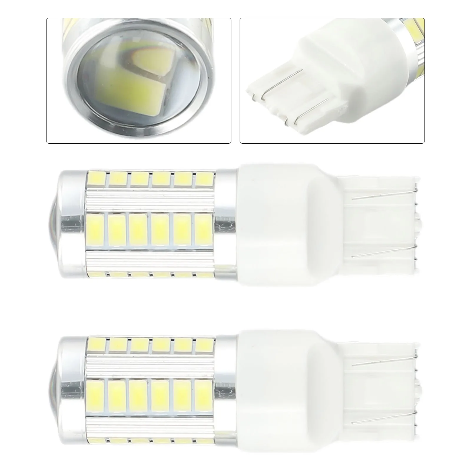100% LED 사이드 라이트 교체 액세서리, 7443 5630 33SMD 듀얼 필라멘트, 쉬운 설치, T20 W21/5W, 2 개, 신제품