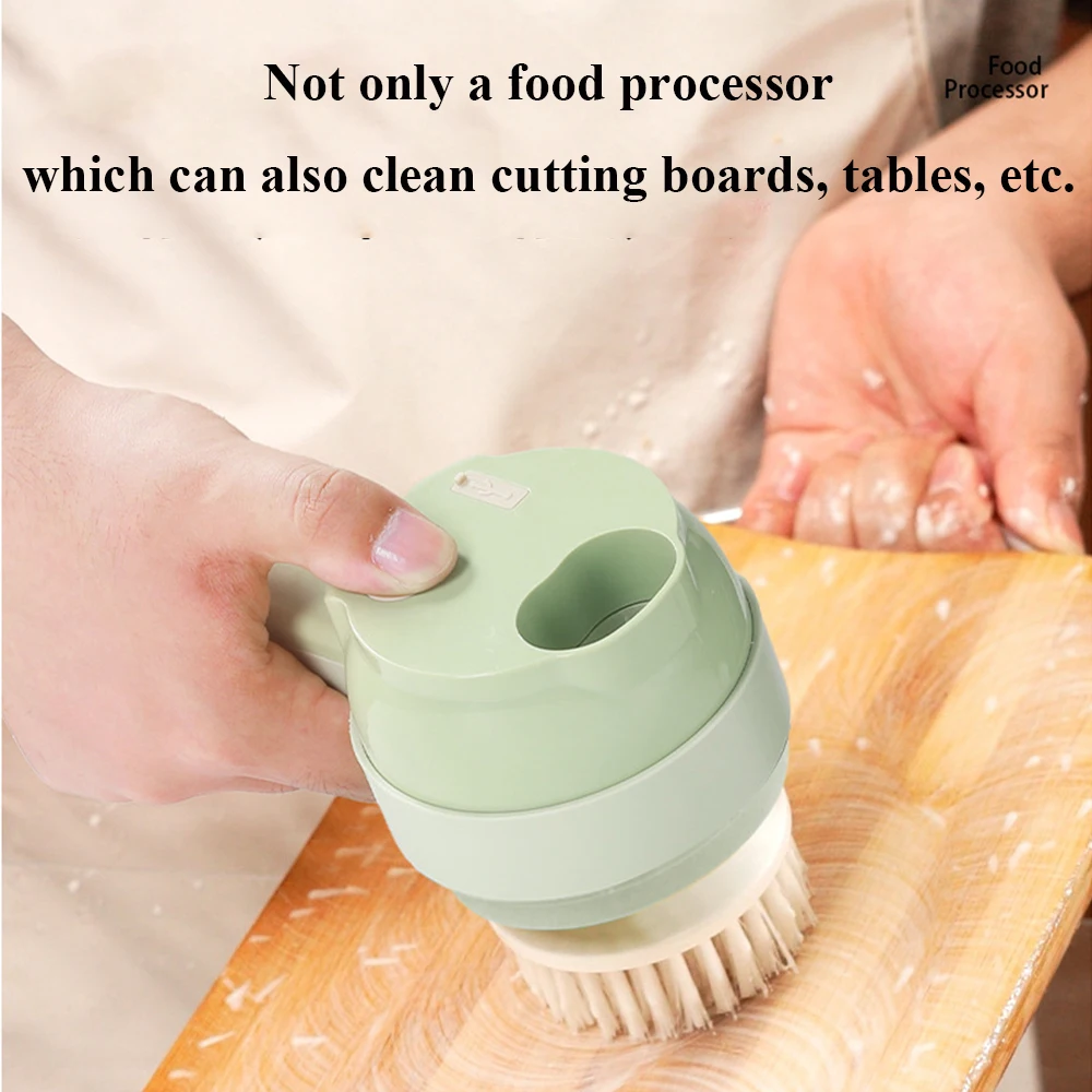 4 IN 1 Electric Food Processor Hand held Tornado Multifunctional Vegetable Cutter USB Charge Wireless Garlic Chopper Food Mixer 5