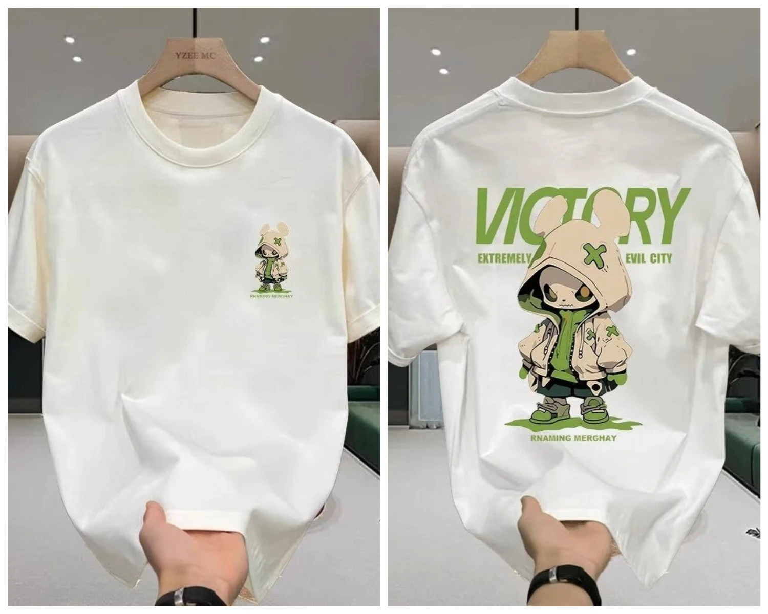 2026 여름 패션 신상품 반팔 티셔츠 - 고급 캐주얼 순면 프린트 셔츠 (남녀공용)