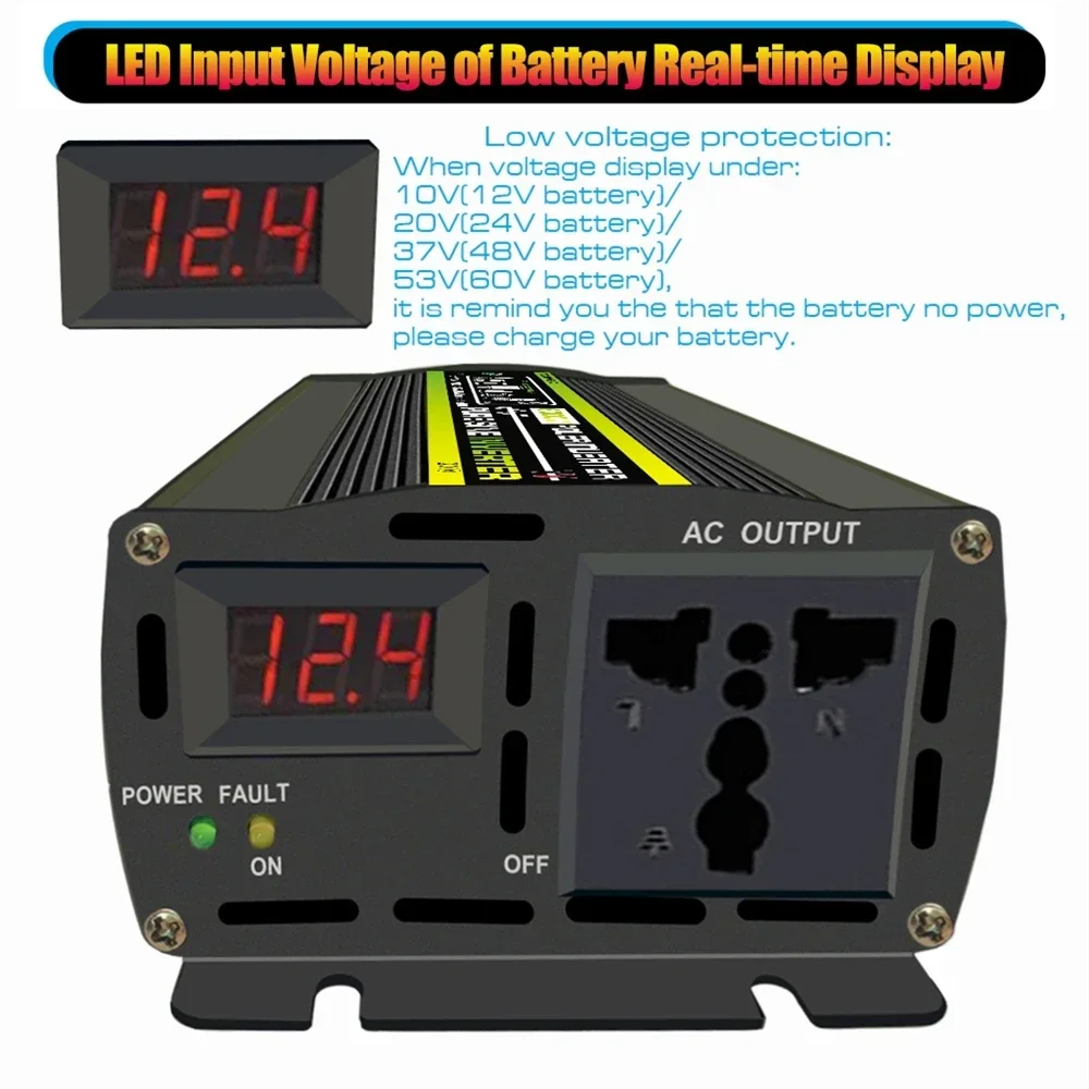 Sine Wave Inverter Power Inverter 8000/6000/4000/3000W Pure Sine Wave Inverter 12/24/48/60V TO 220V 110V for Car Outdoor Power Outage