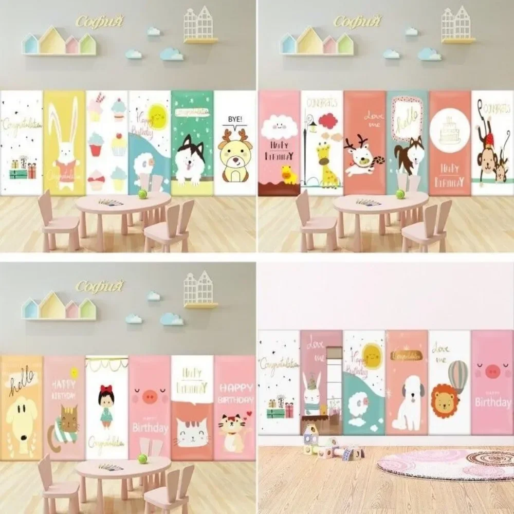 

Мебель для спальни с изображением мультяшных животных мира украшение для детской комнаты наклейки на стену против столкновений